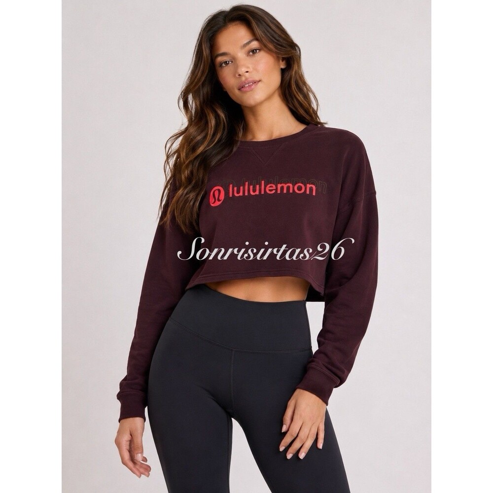 Lululemon All Yours Cropped Sweatshirt Cassis 4 Lunar New Year Athleisure Gym